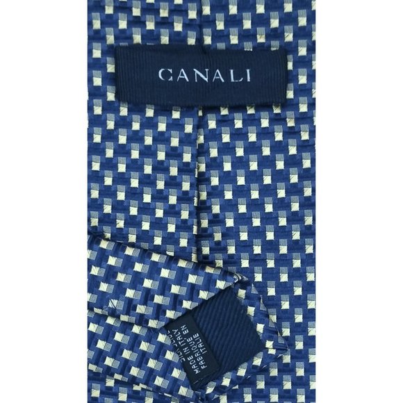 CANALI Blue Geometric Silk Tie ITALY 58"/ 3.8" EC - Picture 2 of 4